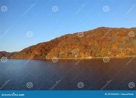 Autumn Scenery of Lake Hibara and Mountains with Autumn Leaves in ...