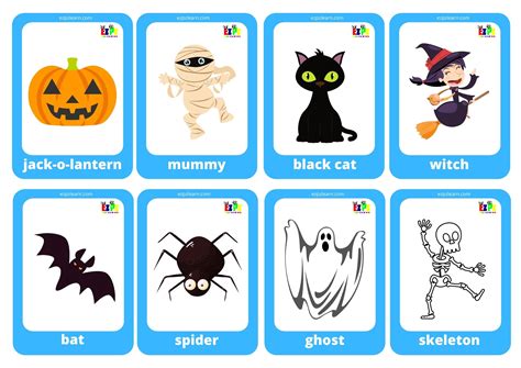 Halloween Game Cards / Mini Flashcards - Ezpzlearn.com