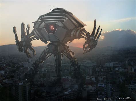 Giant Robot over Mexico City by markeduardo on DeviantArt