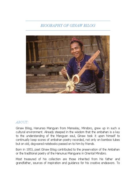 Biography of Ginaw Bilog | PDF