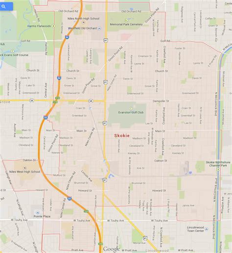 Skokie, Illinois Map