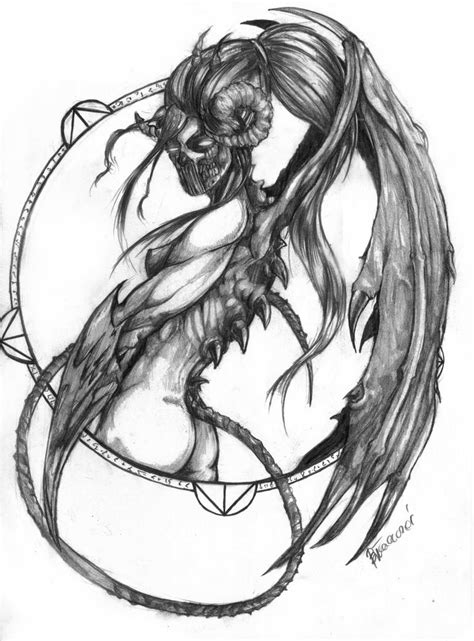 Demon - Succubus Drawing by Bartek Blaszczec | Saatchi Art