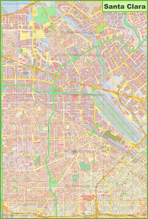 Large detailed map of Santa Clara