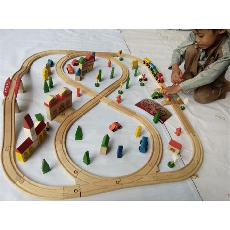 Jual Mainan anak KERETA API kayu TRAIN SET BIG SIZEa | Shopee Indonesia