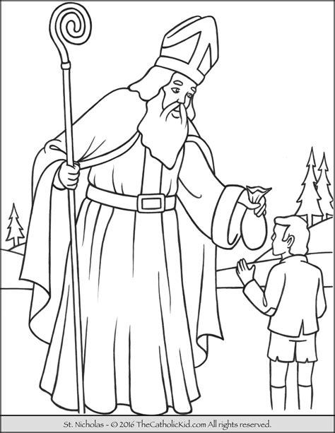 Saint Nicholas Coloring Page - TheCatholicKid.com