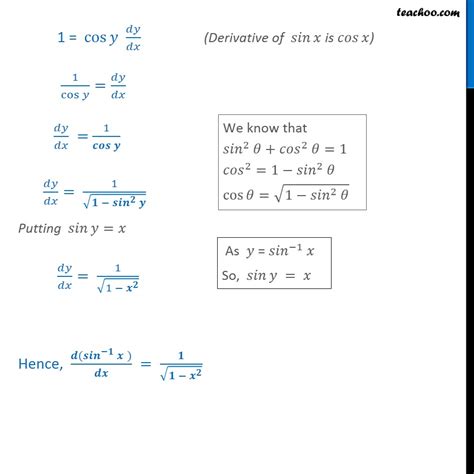 Example 26 - Find derivative of f(x) = sin-1 x - Class 12 - Examples