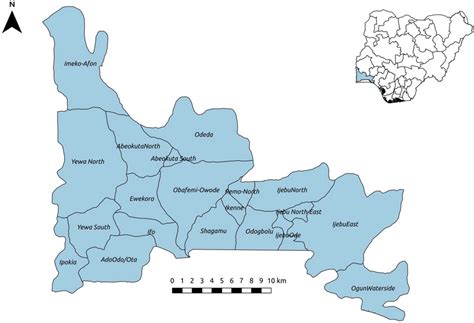 Map of the Ogun State showing the 20 implementation units (IUs) with ...