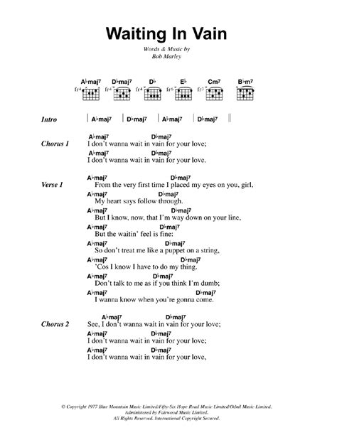 Waiting In Vain by Bob Marley - Guitar Chords/Lyrics - Guitar Instructor