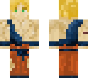 son goku dragonball dbz dbs blue blond green eyes goku family | Minecraft Skins