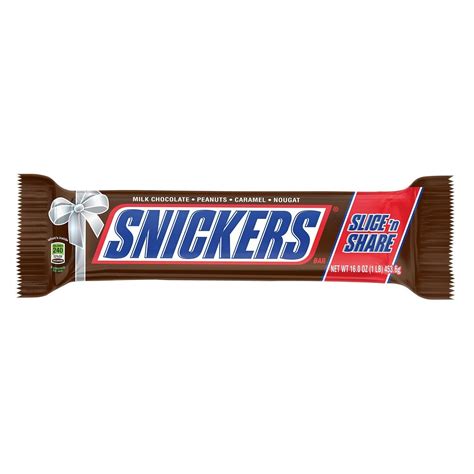 Amazon.com : SNICKERS Slice n' Share Giant Chocolate Candy Bar 1-Pound Bar : Candy And Chocolate ...