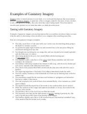 Examples of Gustatory Imagery.docx - Examples of Gustatory Imagery ...