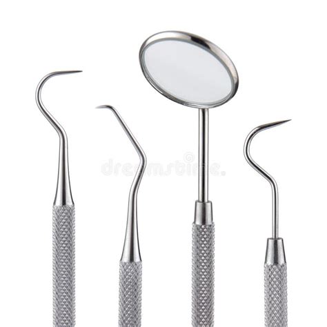 Dental Tools. Mirror Scaler and Sickle Probe Dental Explorer on White Stock Image - Image of ...