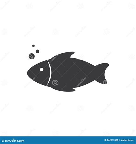 Fish Icon Isolated Flat Design Vector Illustration Stock Illustration ...