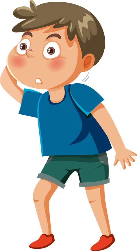 Confused boy cartoon character 11417447 Vector Art at Vecteezy