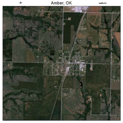 Aerial Photography Map of Amber, OK Oklahoma