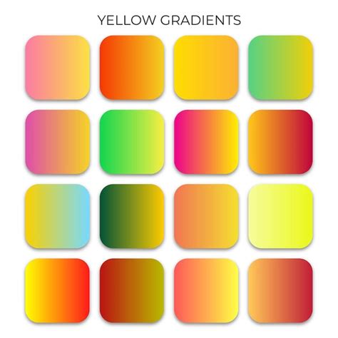 Premium Vector | Set of yellow gradient color palette