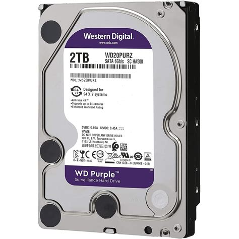 Western Digital Purple HDD Desktop Storage 2TB Surveillance 5400RPM ...