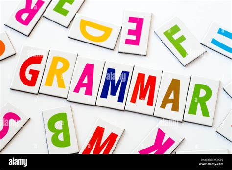 word grammar vmade of colorful letters on white background Stock Photo - Alamy