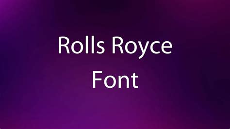 Rolls Royce Font Free Download