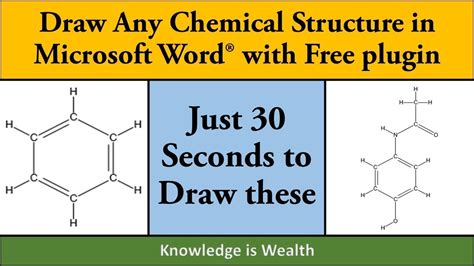 How to draw chemicals structure in Ms Word in less than 30 Seconds using free Chem4word plugin ...