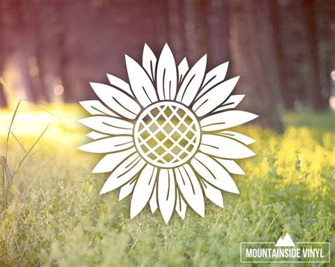 Sunflower Vinyl Decal - Vinyl Sticker, Flower Decal, Cute Sticker, Car Window Decal, Hydro Flask ...