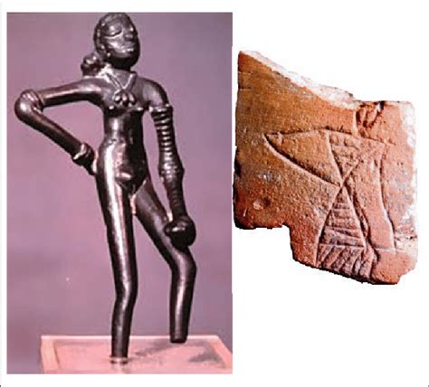 The Dancing Girl, a small bronze statue found at Mohenjo-daro, now in... | Download Scientific ...