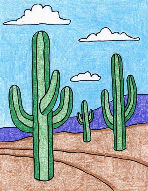 How to Draw Cactus · Art Projects for Kids | Art drawings for kids, Cactus art, Kids art projects