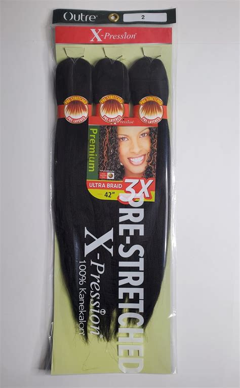 Outre Synthetic Pre Stretched Xpression 3X 42". X-Pression Pre-Stretched braiding hair 3X Braid ...