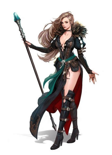 Female Human Sorcerer - Pathfinder PFRPG DND D&D 3.5 5th ed d20 fantasy ...