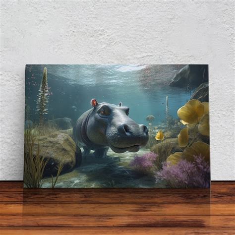 Underwater Hippo - Etsy