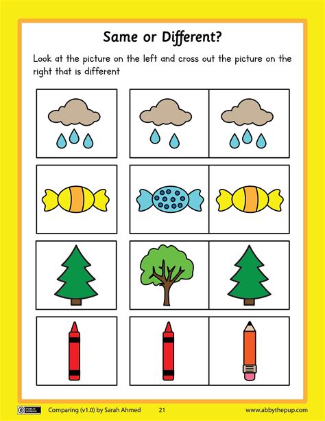 same and different interactive worksheet kindergarten worksheets ...