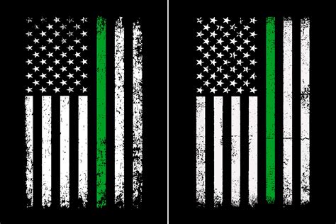 Thin Green Line American Flag Design Graphic by Flag Station · Creative Fabrica