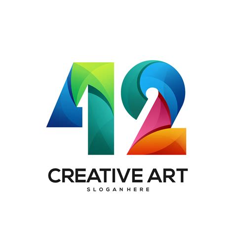 42 logo colorful gradient design 7578523 Vector Art at Vecteezy