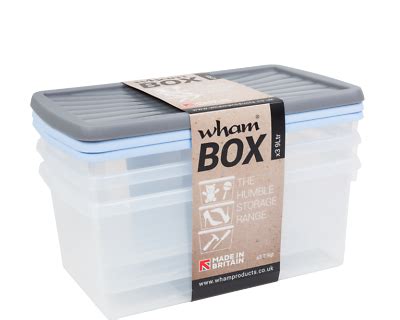 WHAM 9L LITRE SHOE BOX STORAGE BOXES CONTAINERS X3 STRONG CLEAR WITH ...