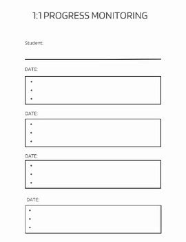 Progress Monitoring Form by Virtual Kinder Mama | TPT