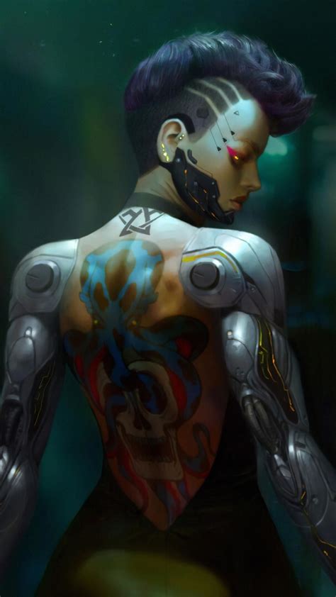 Cyberpunk tatto girl - backiee