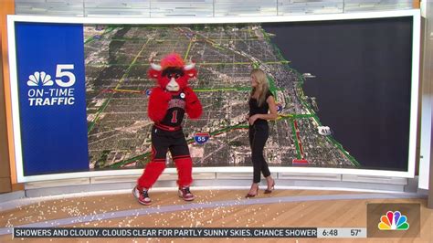 WATCH: Benny the Bull joins Kye Martin for a live traffic report – NBC ...