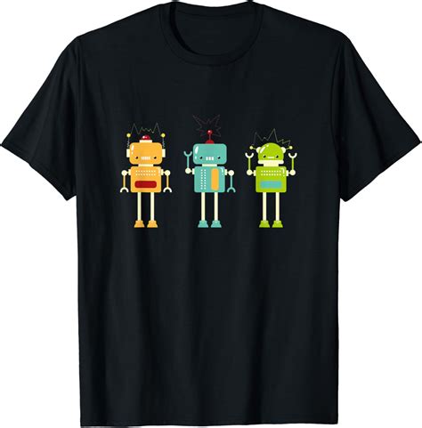 Amazon.com: Robot Technology I Robotic I Cute Colorful Robots T-Shirt ...