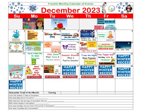 Franklin School's December At-a-Glance | Franklin Elementary School