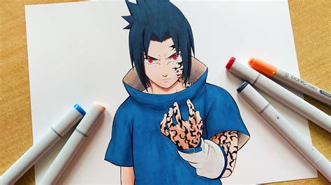 How to Draw Sasuke Uchiha Curse Mark - Naruto | Step By Step Tutorial - YouTube