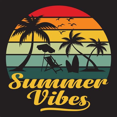 Summer T-shirt Design, Summer vibes poster for t-shirt print. Palm tree and sunset 6662194 ...