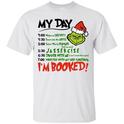 The Grinch - My Day - I'm Booked Christmas T-shirt | Allbluetees