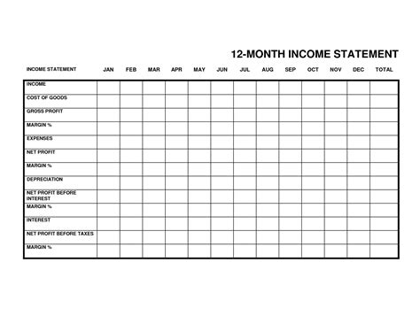 Monthly Income Statement Income Statement Template Monthly Spreadsheet Income Spreadsheet ...