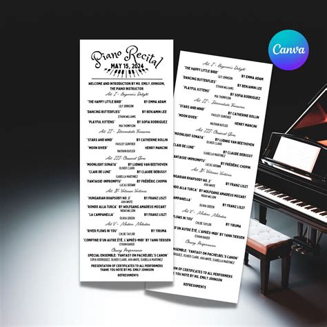 Piano Recital Program Template Music Recital Program Piano Recital ...