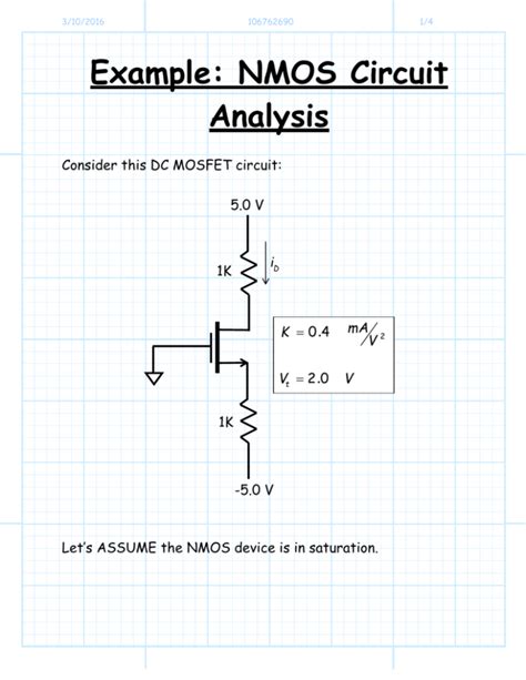 Example NMOS Circuit Analysis