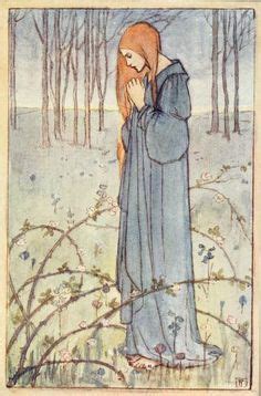 ’She Stood on Inner Ground that Budded Flowers.’ Illustration by Florence Harrison (1877–1955 ...