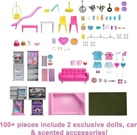 Barbie DreamHouse 60th Celebration Playset 2 Exclusive Dolls Car Pool 100+ Pcs' | eBay