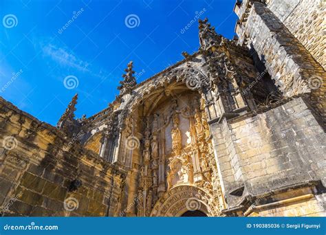 Medieval Templar Castle in Tomar Stock Photo - Image of door, carving ...