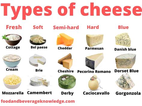 27 different types of cheese, their origin and uses - food and beverage service