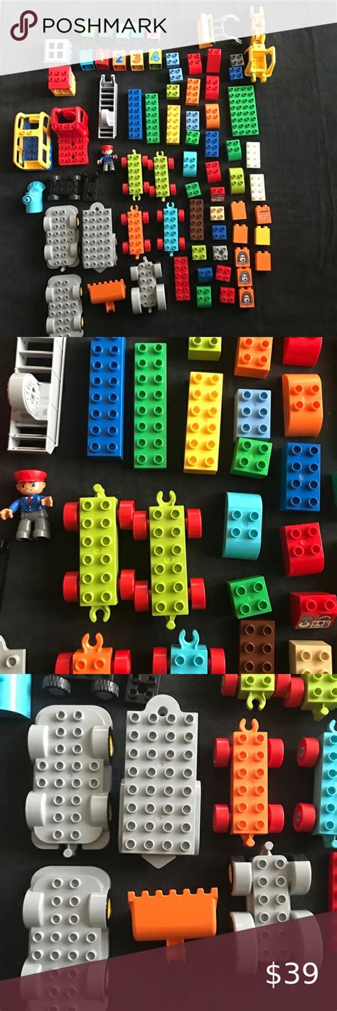 Mixed Duplo Lego Numbers Figurine Conductor Wheel Bases VARIETY 73 pcs ...